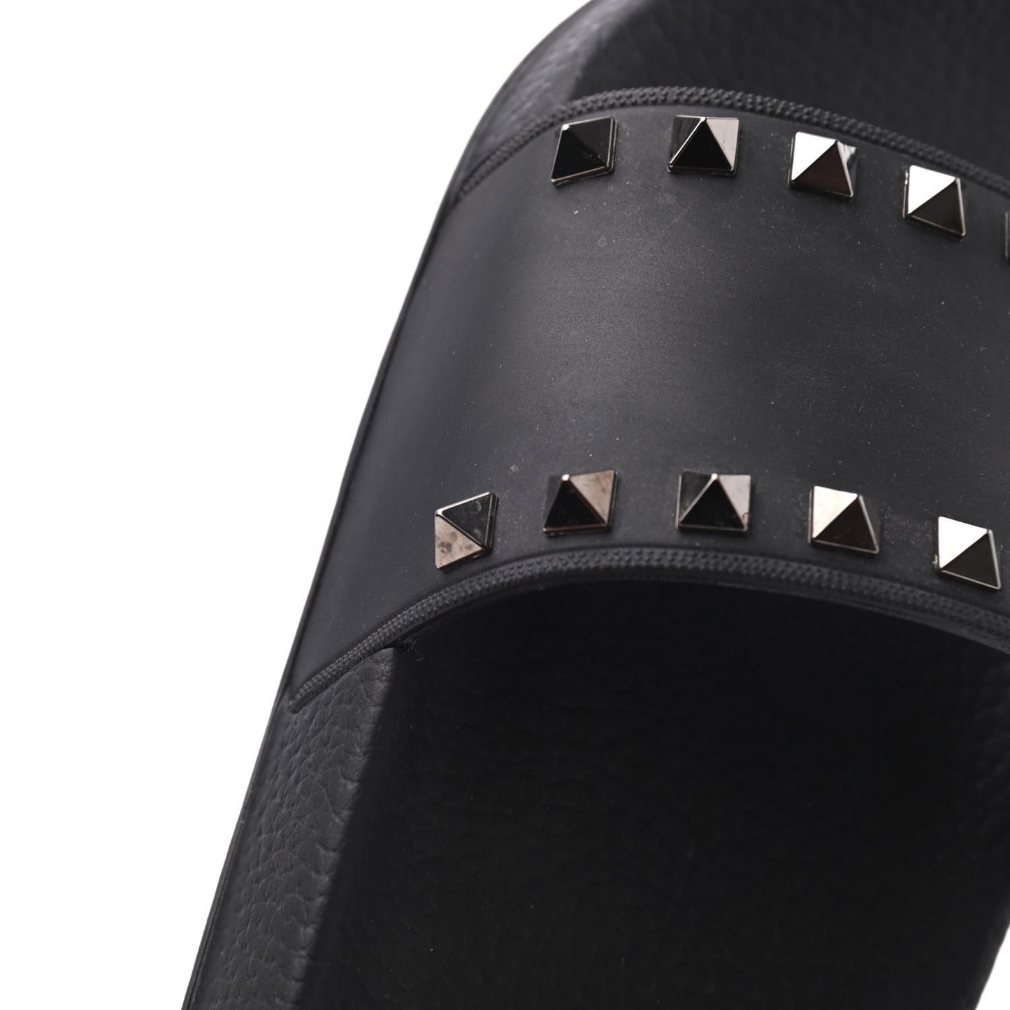 Rubber Rockstud Slide Sandals 38 Black