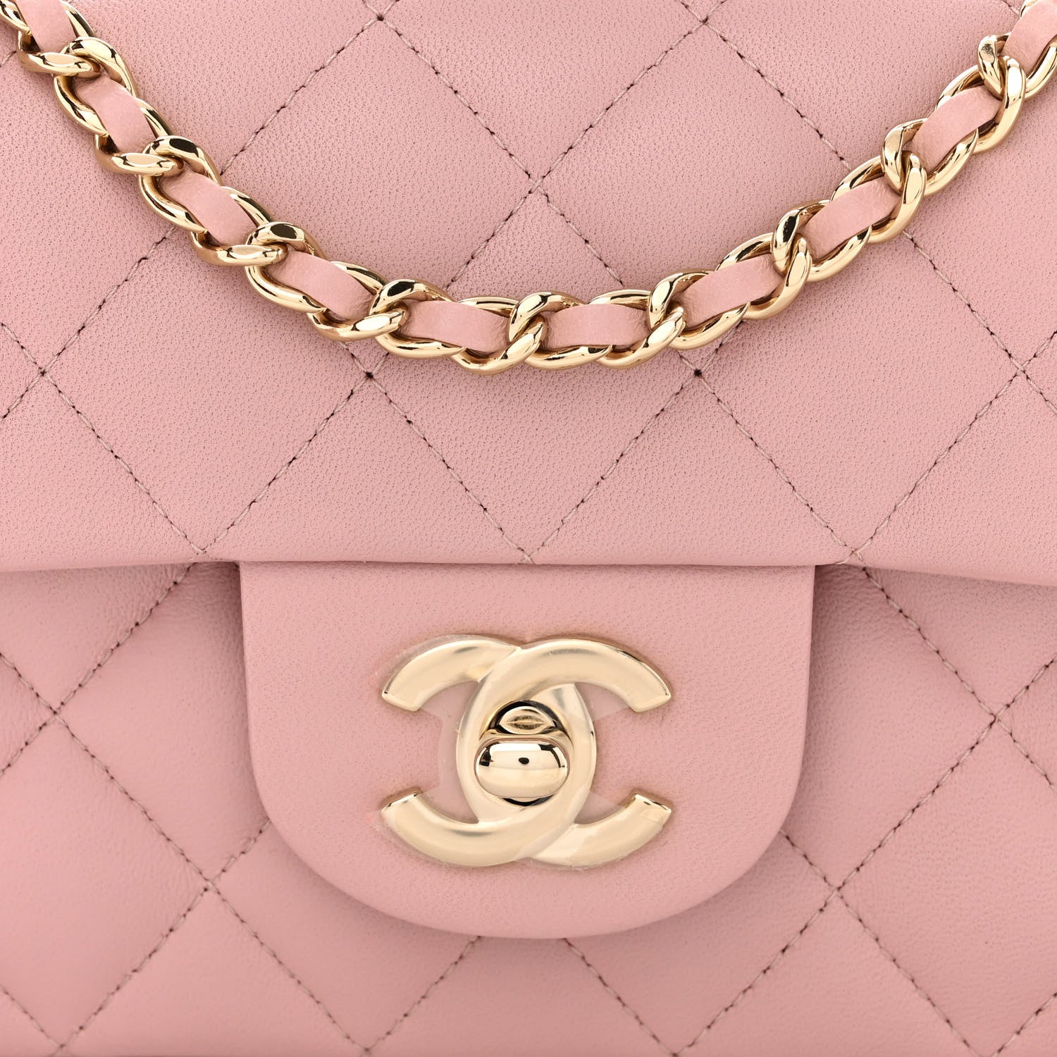 Chanel Lambskin Quilted Mini Top Handle Rectangular Flap Light Pink 9 of 11