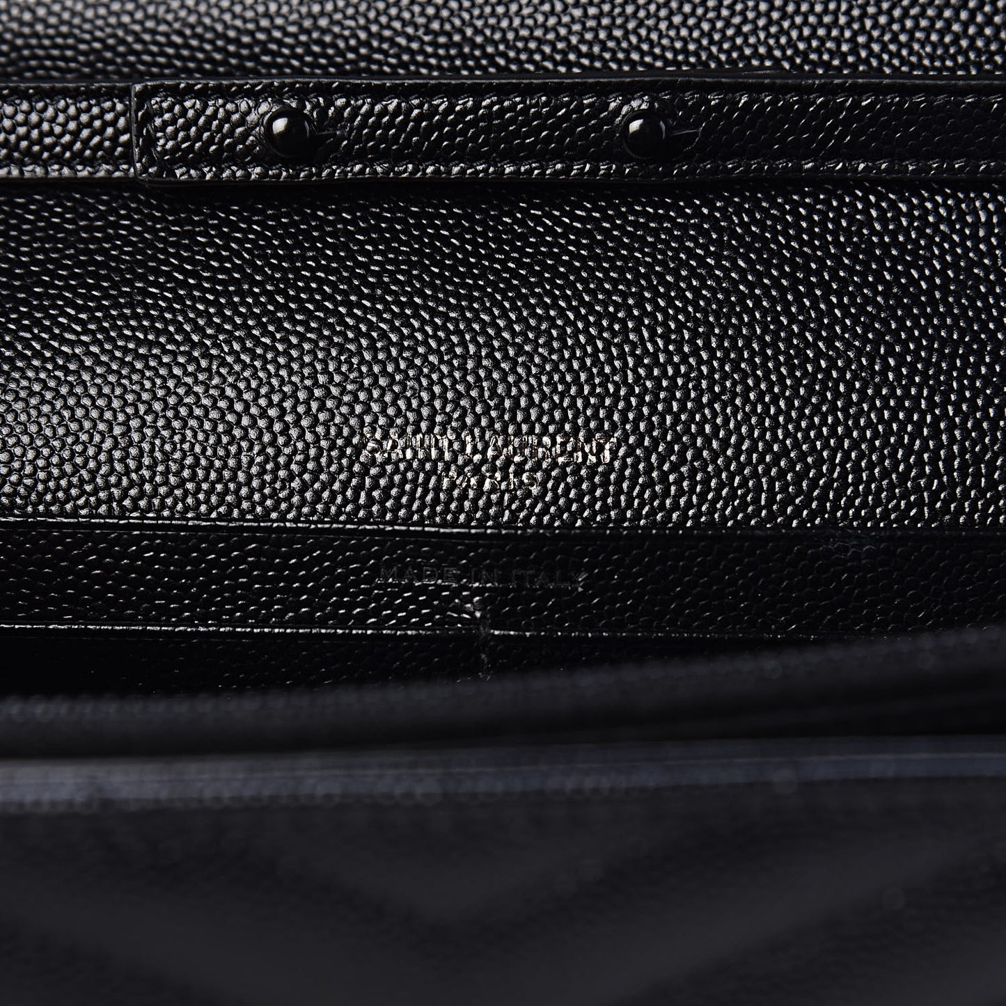 Grain De Poudre Matelasse Chevron Monogram Chain Wallet Black