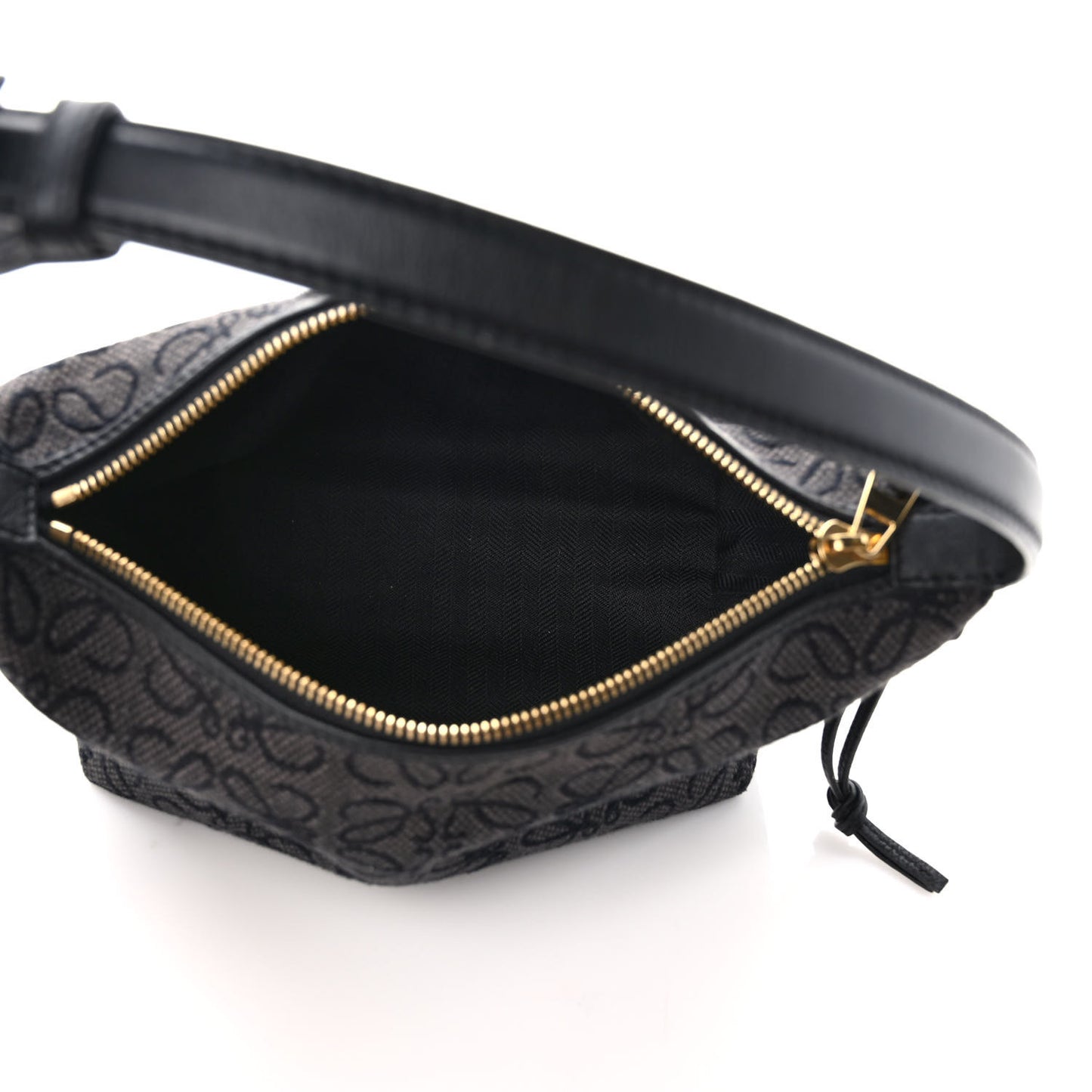 Jacquard Anagram Calfskin Small Cubi Bag Anthracite Black