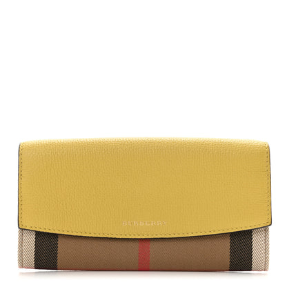 Burberry Calfskin House Check Porter Continental Wallet Yellow 1 of 6
