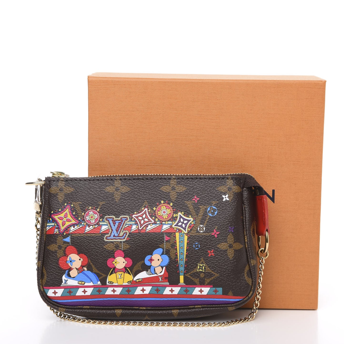 Monogram 2020 Christmas Animation Bumper Cars Mini Pochette Accessories Coquelicot