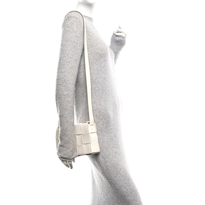 Bottega Veneta Lambskin Maxi Intrecciato Cassette Crossbody Bag White 2 of 9