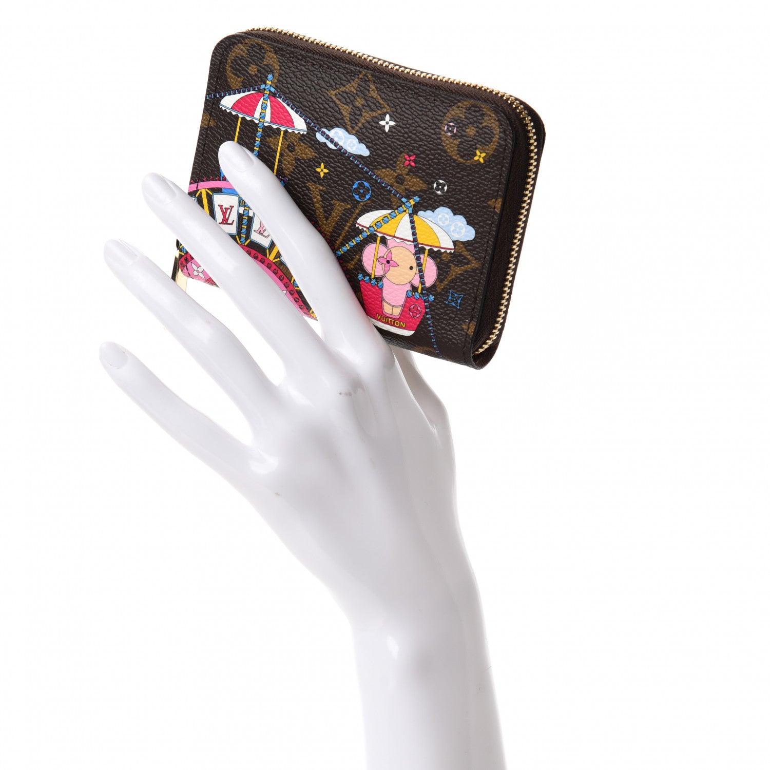 Louis Vuitton Monogram 2020 Christmas Animation Big Wheel Zippy Coin Purse Rose Ballerine 2 of 7