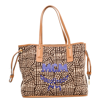 MCM Visetos Medium Liz Reversible Shopper Tote Cognac 3 of 14