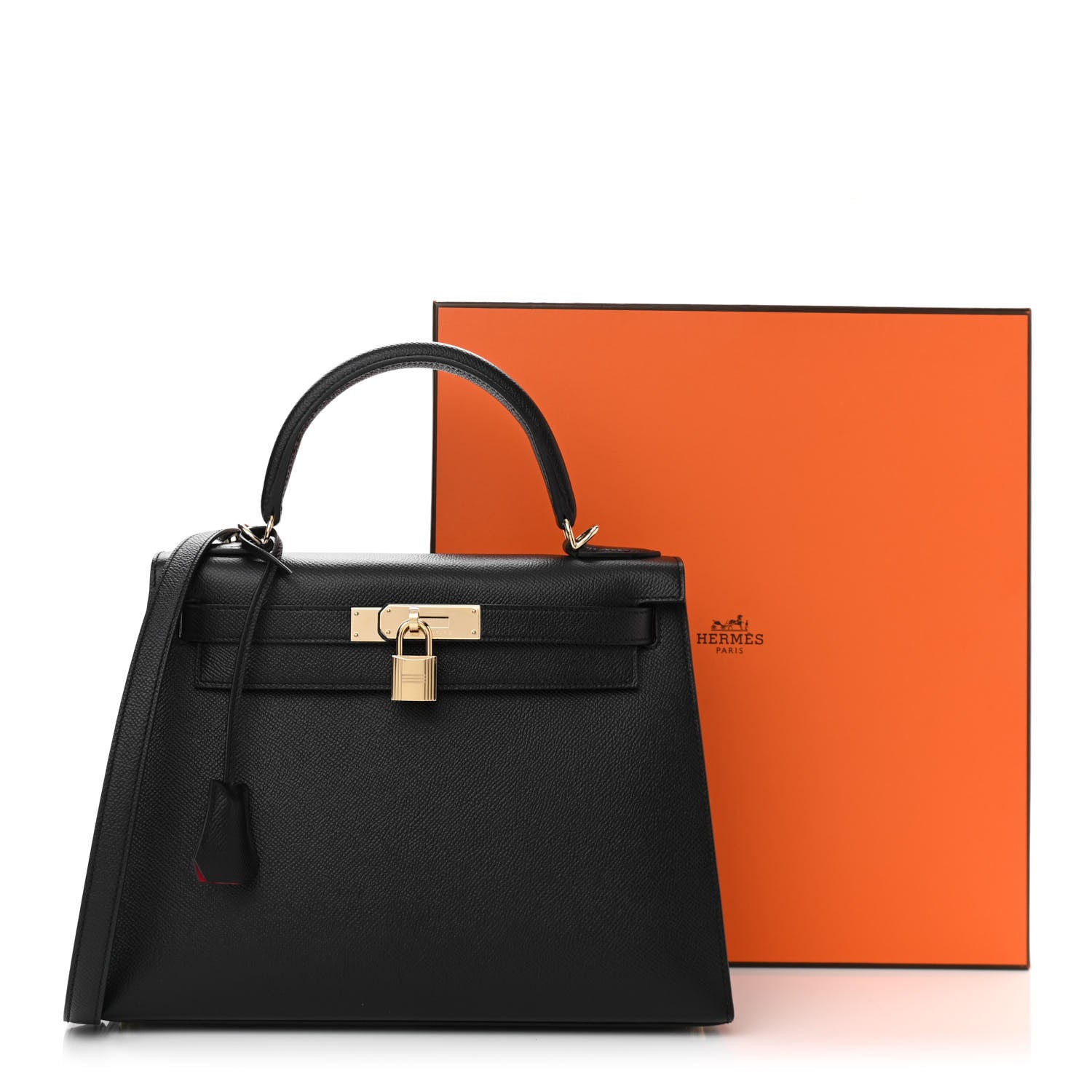 Hermes Epsom Horseshoe Kelly Sellier 28 Black Rose Extreme 13 of 13