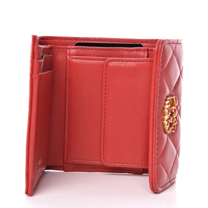 Chanel Lambskin Quilted 19 Flap Wallet Red 5 of 9