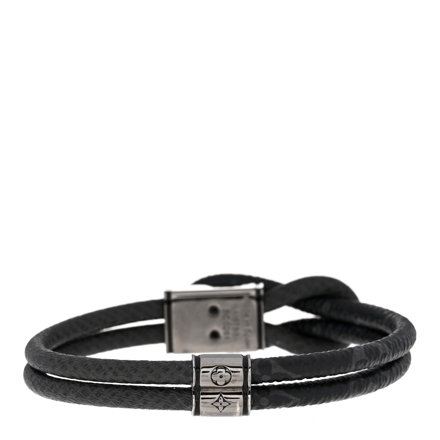 Louis Vuitton Monogram Eclipse Taiga Loop It Bracelet Black 3 of 5