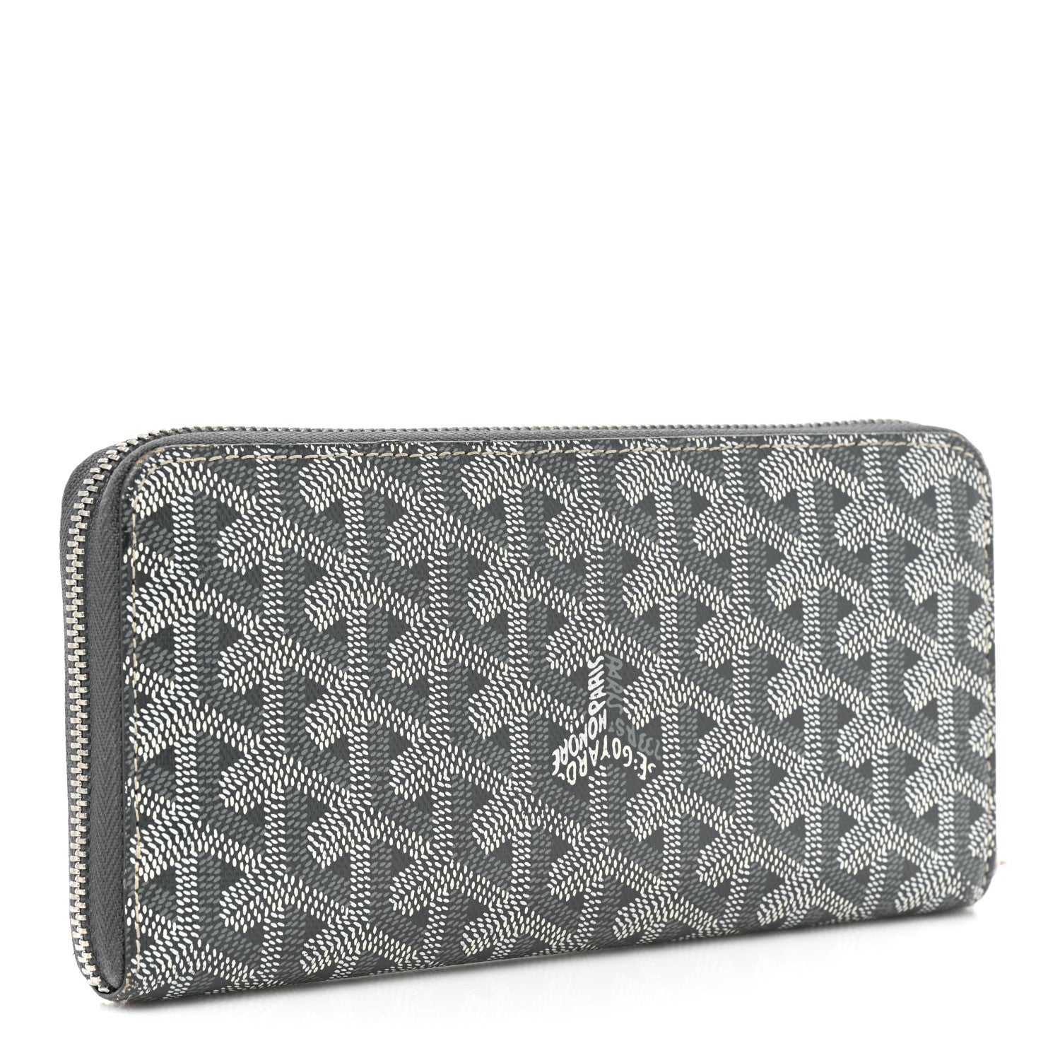 Goyard Goyardine Matignon Zip Around GM Wallet Grey 3 of 20