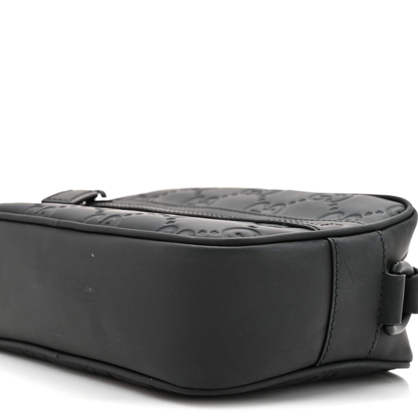 Rubber Effect Calfskin GG Mini Crossbody Bag Black
