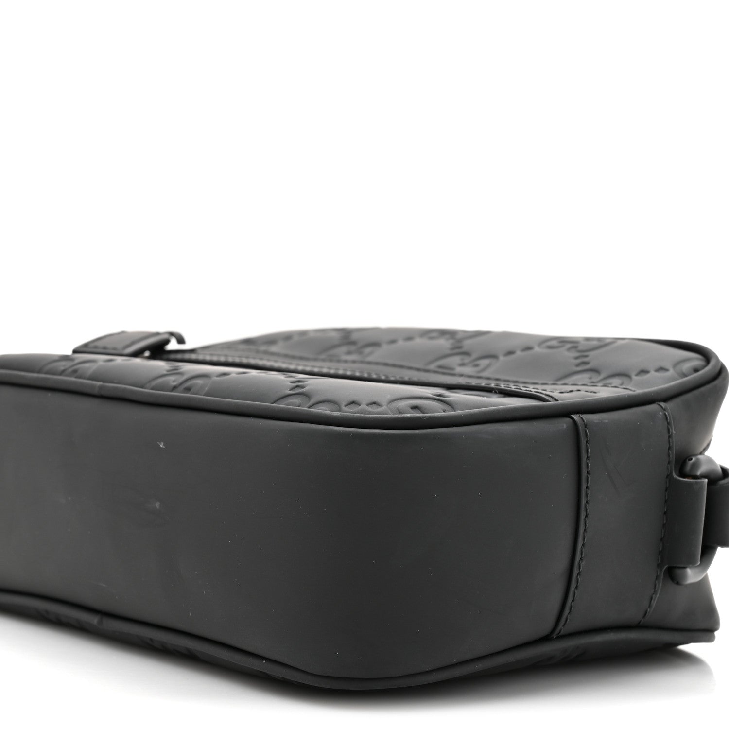 Gucci Rubber Effect Calfskin GG Mini Crossbody Bag Black 9 of 12