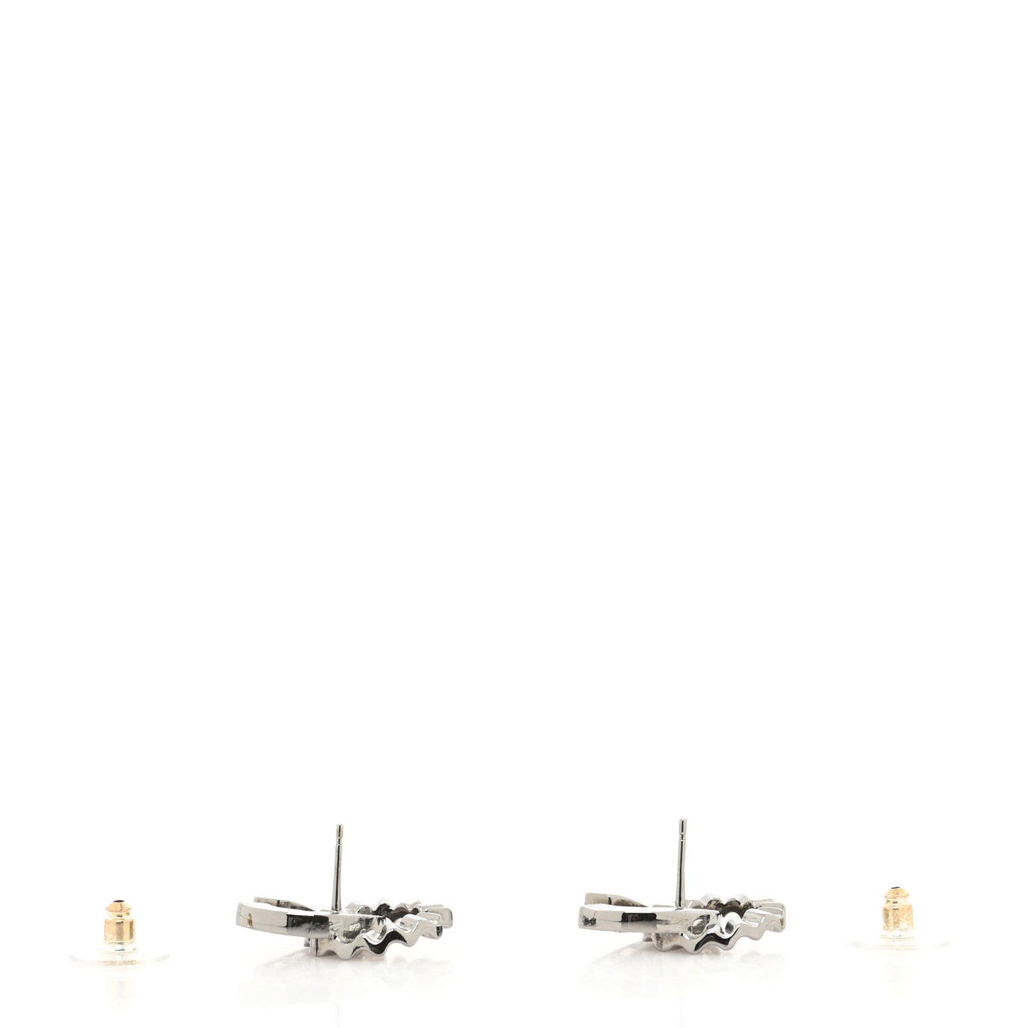 Crystal CC Earrings Silver Black