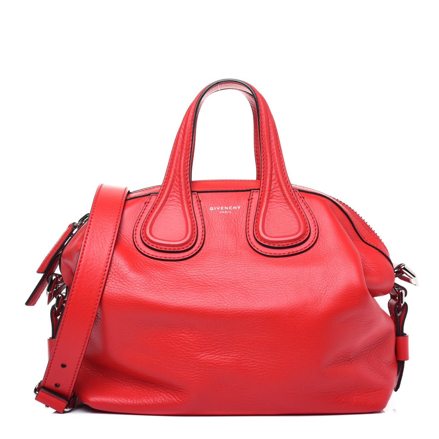 Pebbled Calfskin Small Nightingale Red
