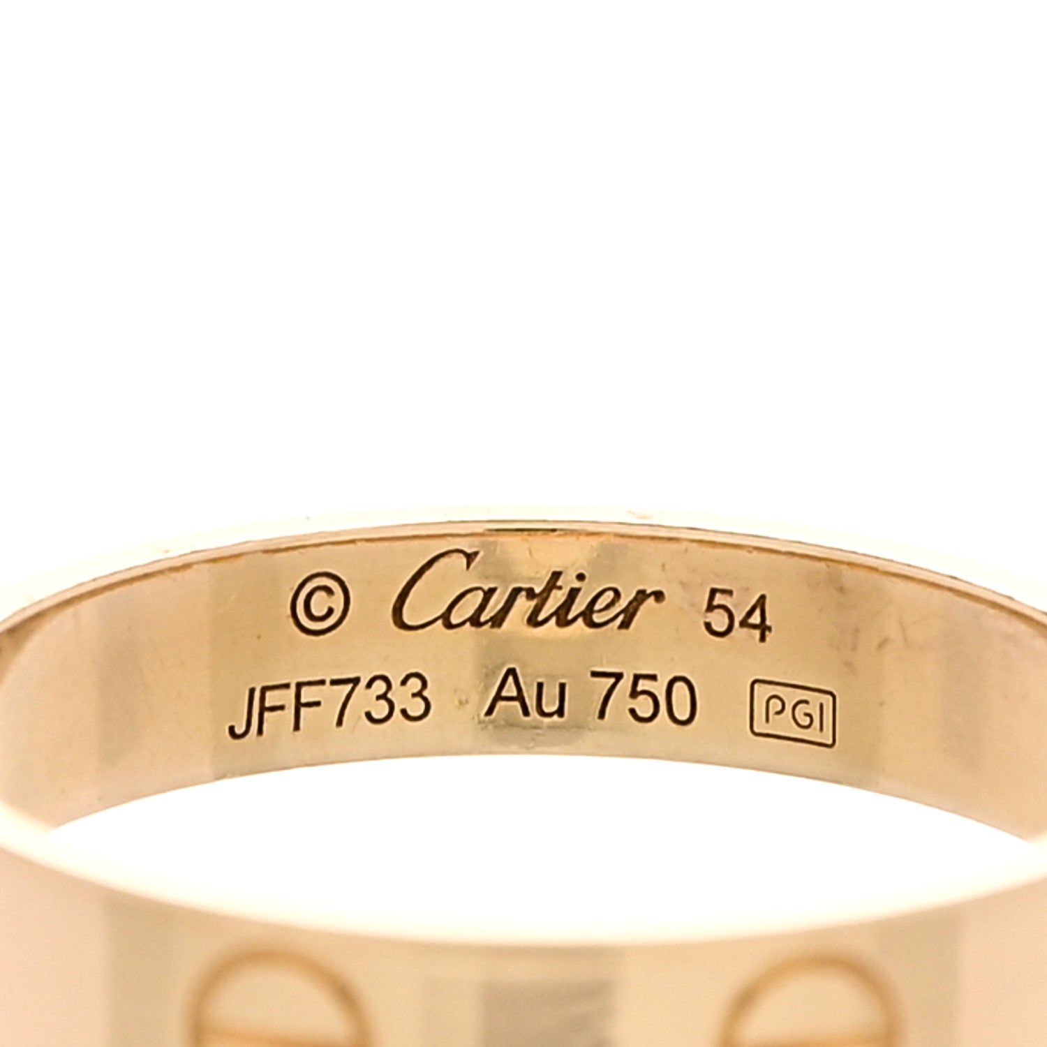 Cartier 18K Yellow Gold 3.5mm LOVE Wedding Band Ring 54 6.75 4 of 5