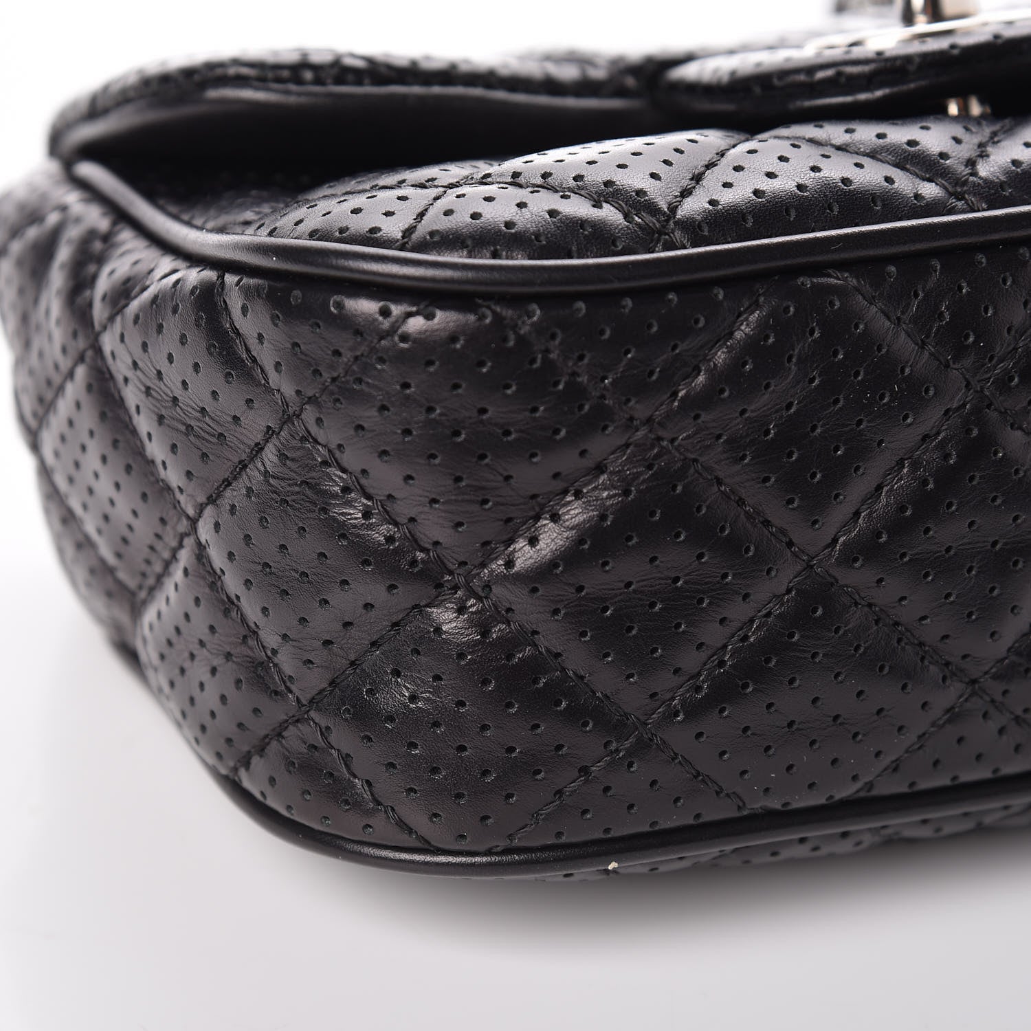 Chanel Lambskin Perforated Mini Rectangular Flap Black 8 of 9
