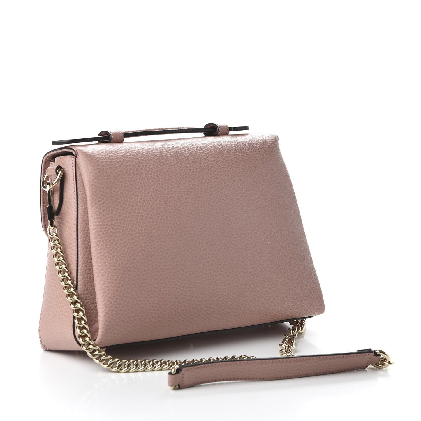 Dollar Calfskin Interlocking G Top Handle Shoulder Bag Soft Pink