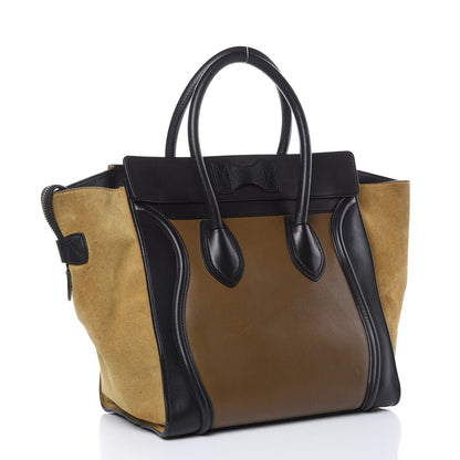 Celine Satin Calfskin Suede Mini Tri-Color Luggage Beige 3 of 21