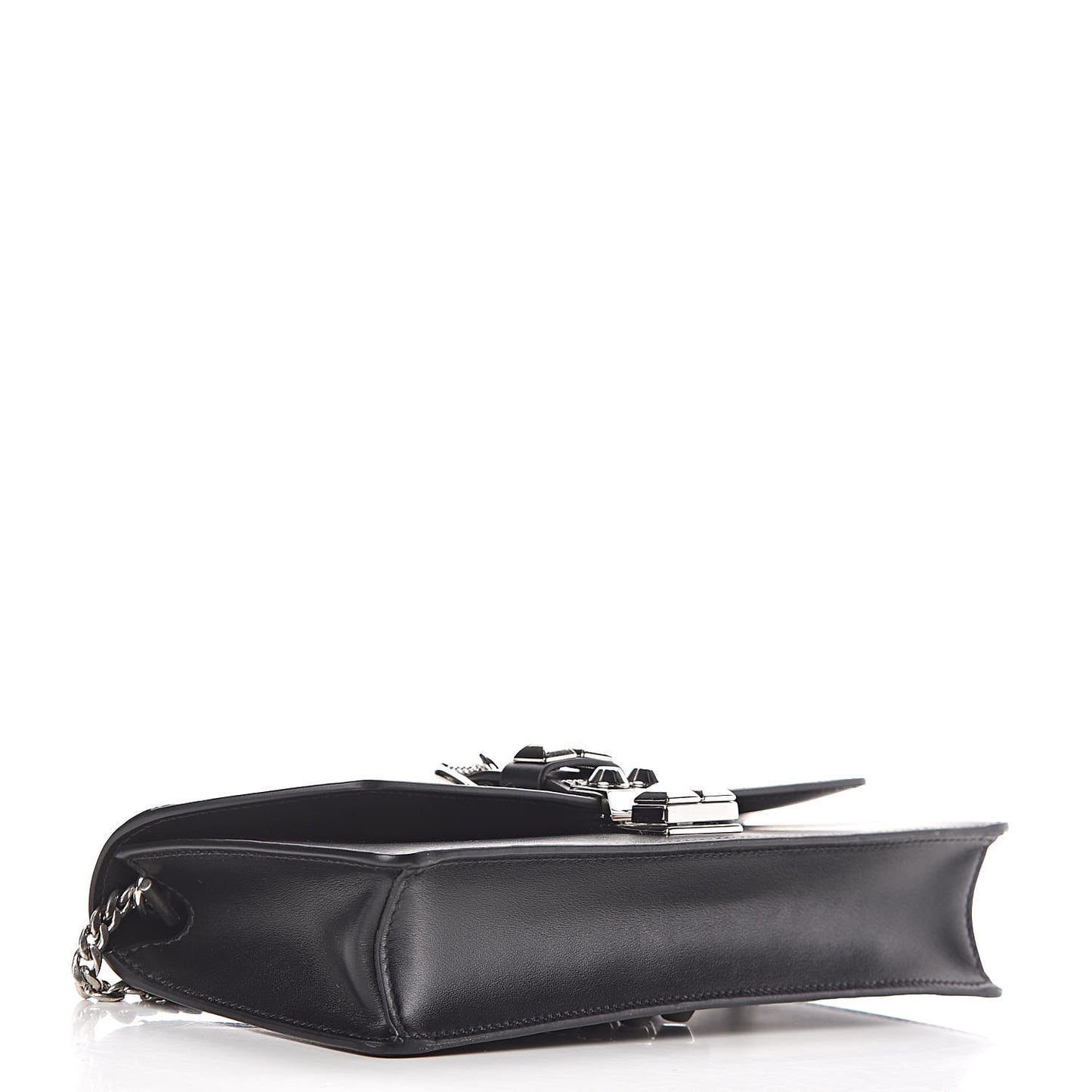 City Calfskin Saffiano Studded Elektra Clutch Black