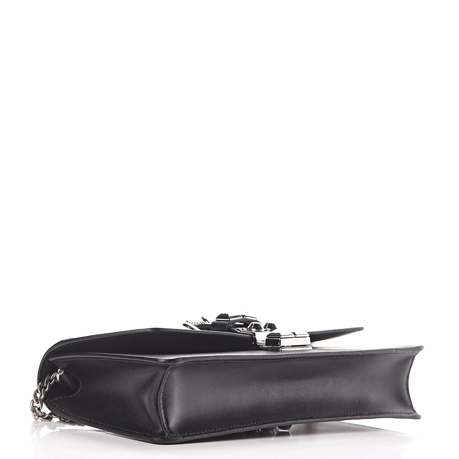 Prada City Calfskin Saffiano Studded Elektra Clutch Black 4 of 10