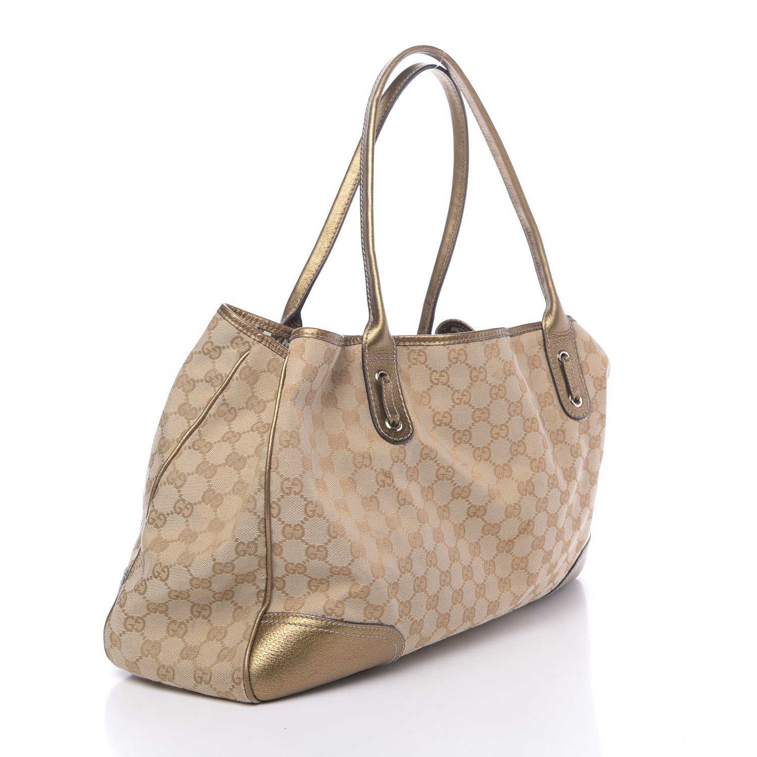 Gucci Monogram Large Princy Tote Gold 3 of 11