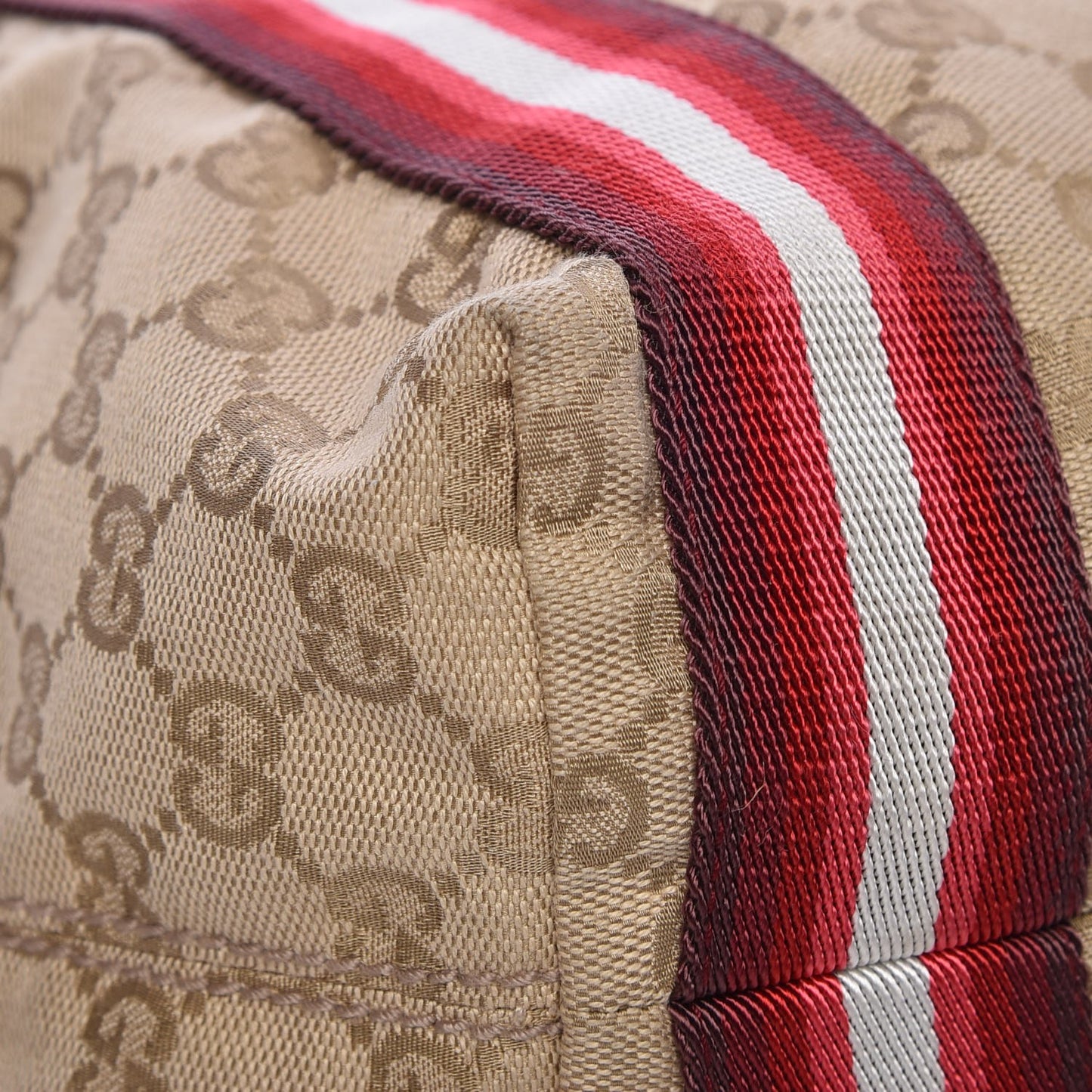 GG Monogram Medium Web Handle Vertical Tote Red
