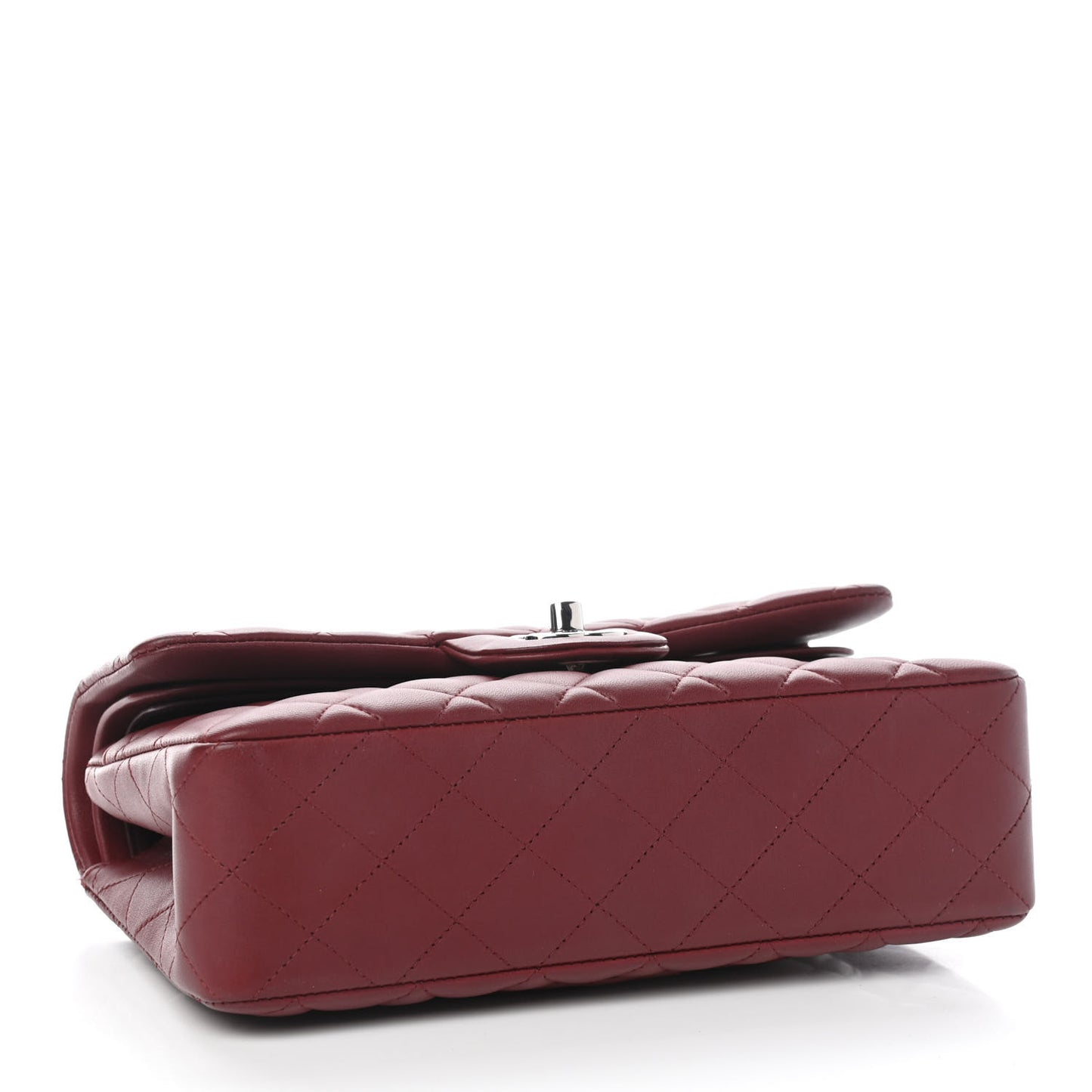 Lambskin Quilted Small Double Flap Dark Red