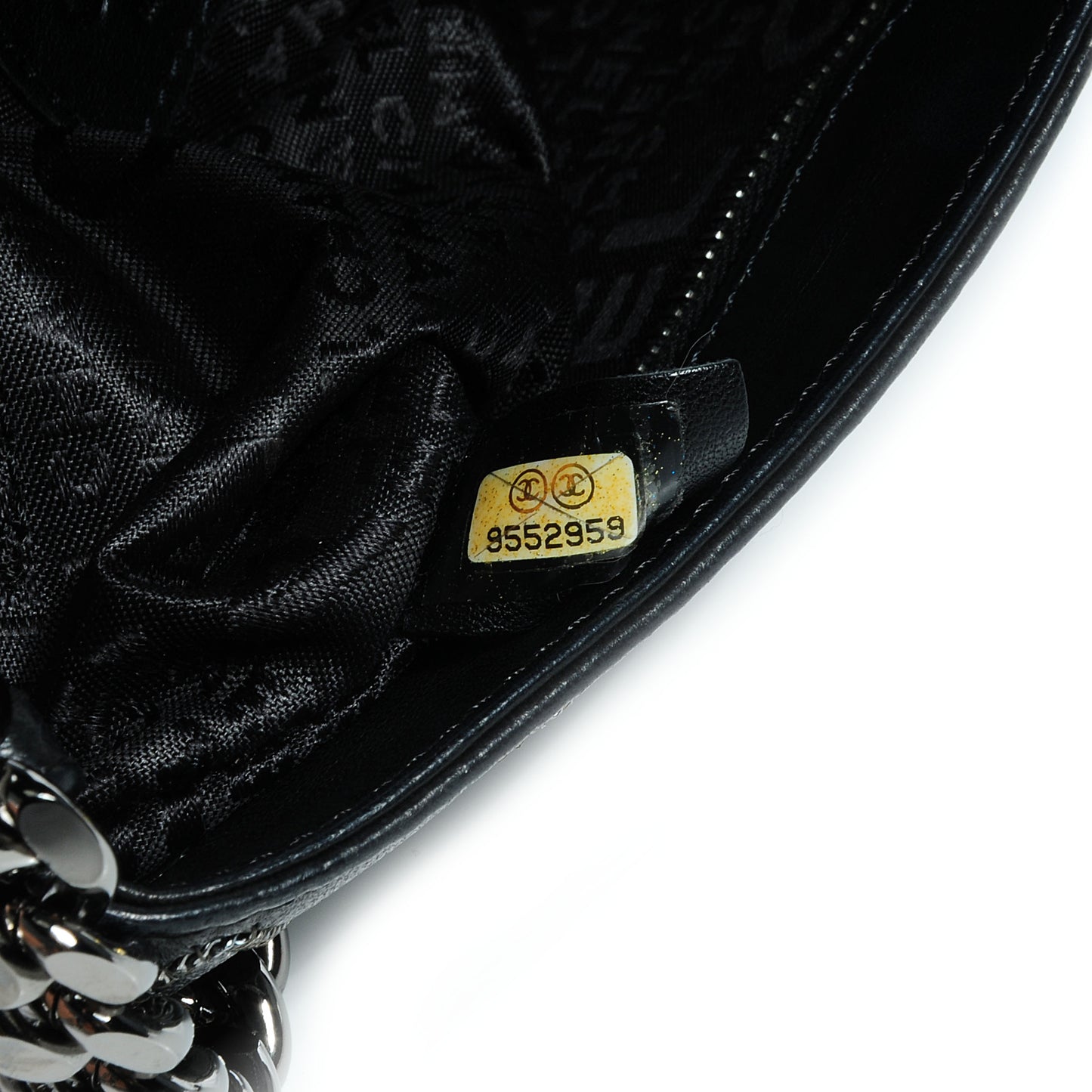 Calfskin Chain Stitch Clutch Black