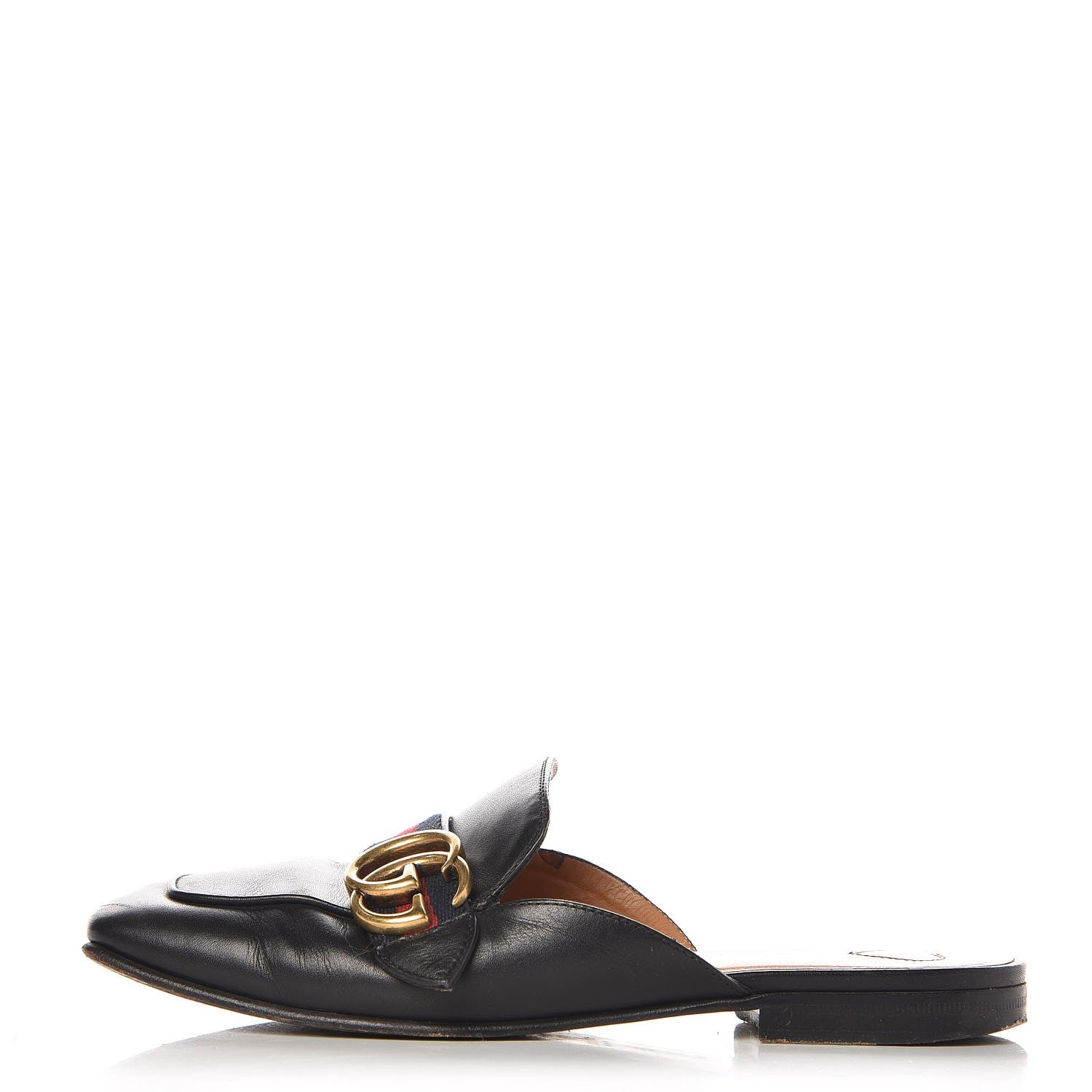 Gucci Calfskin Web Womens Peyton GG Slippers 35 Black 1 of 11
