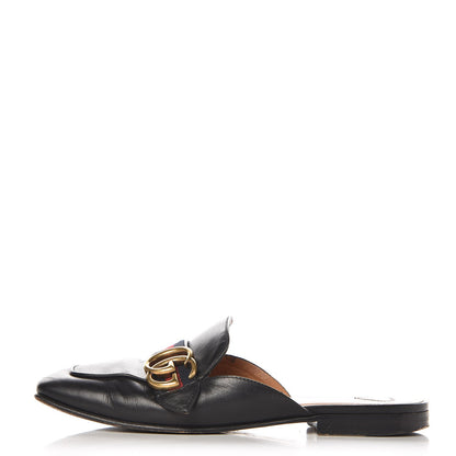 Gucci Calfskin Web Womens Peyton GG Slippers 35 Black 1 of 11