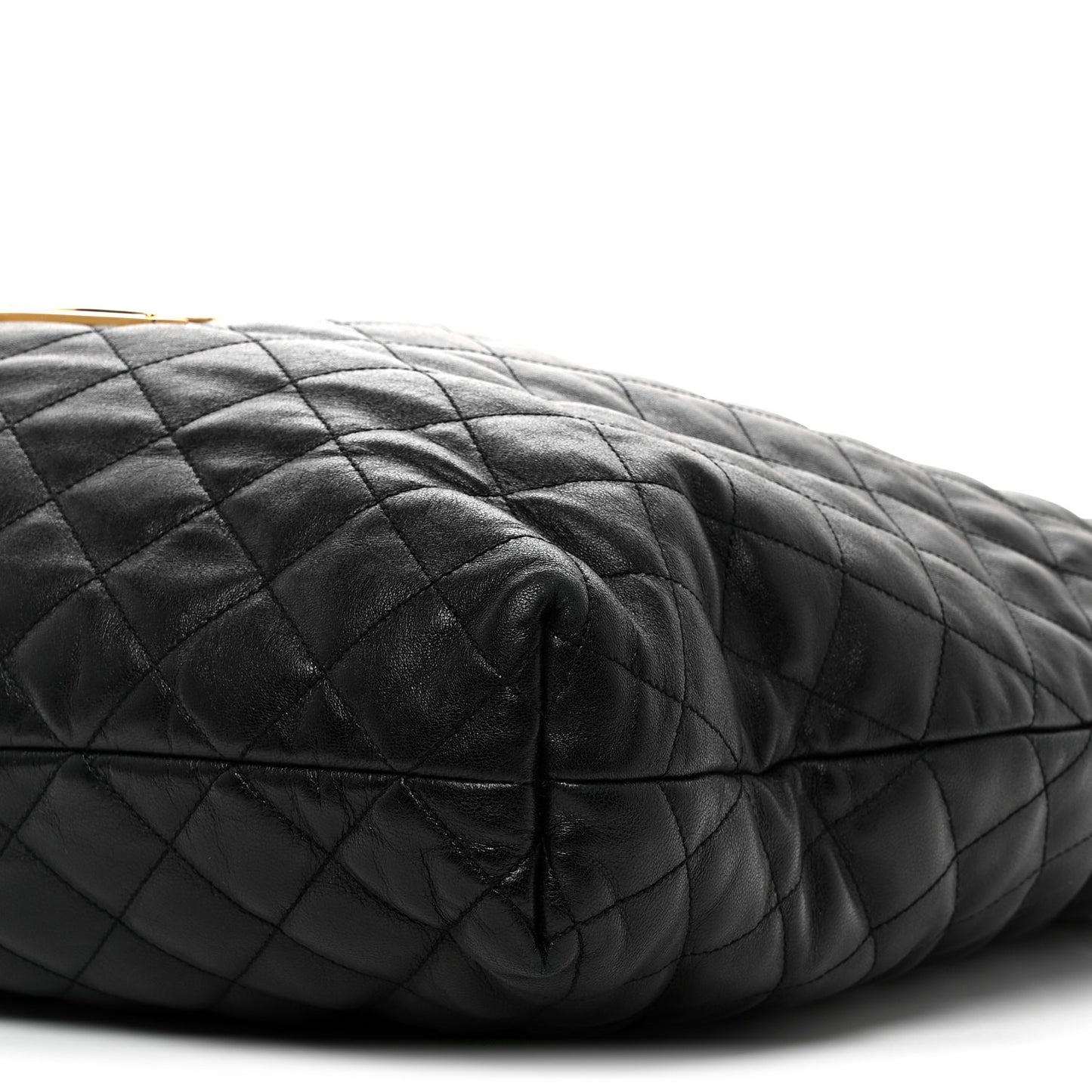 Lambskin Quilted Maxi Icare Shopping Tote Black