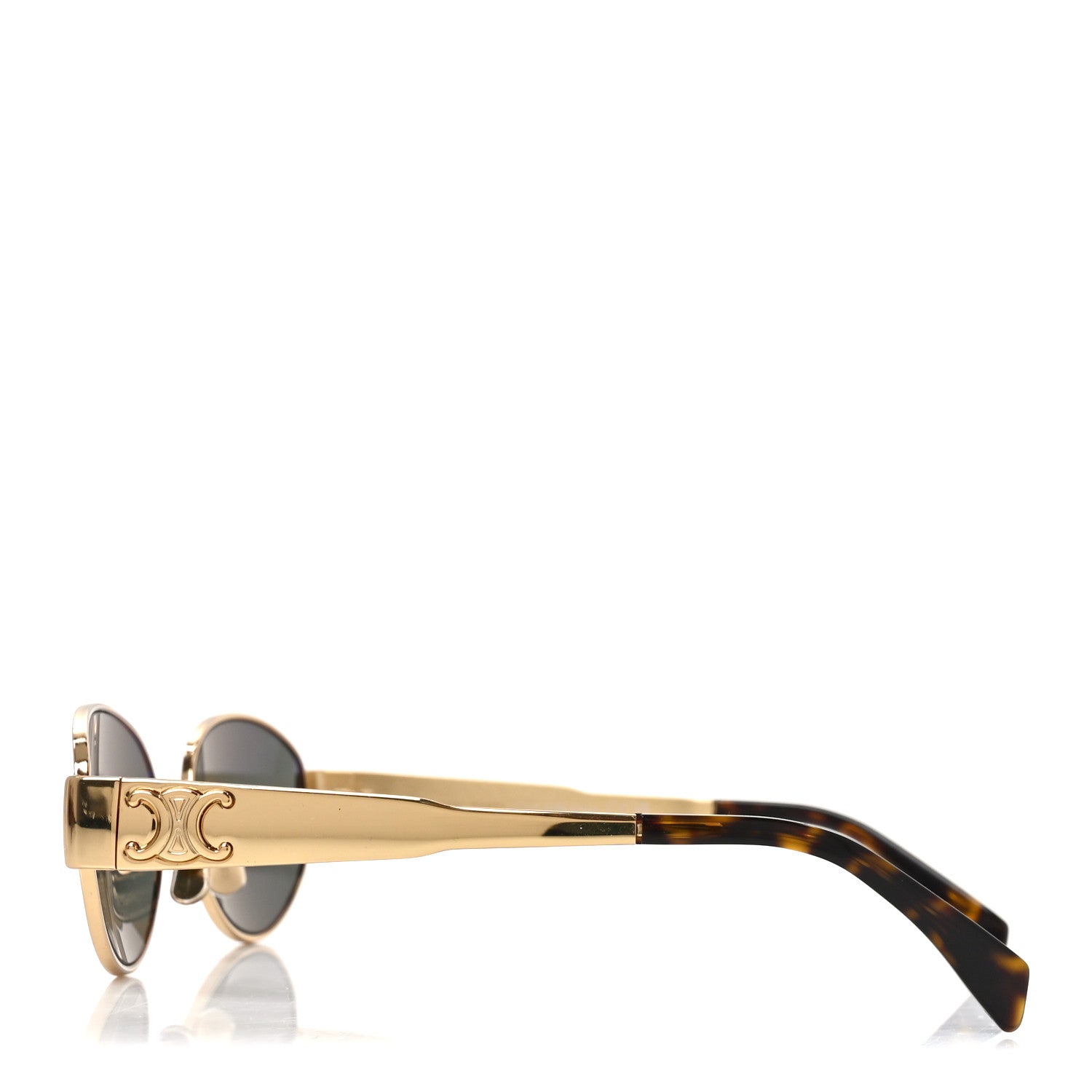 Celine Metal Triomphe 01 Sunglasses CL40235U Gold Green 3 of 7