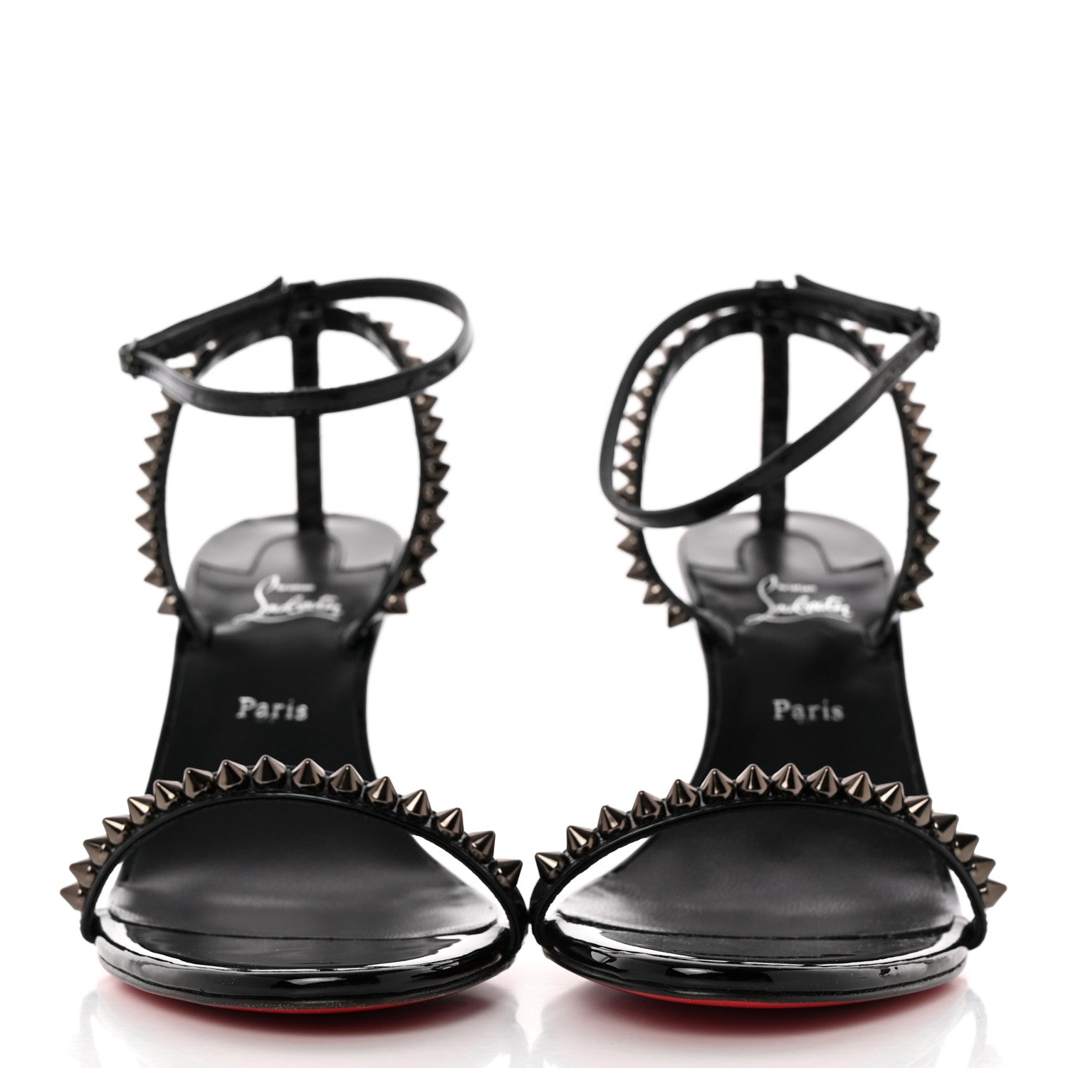 Christian Louboutin Patent Calfskin So Me Spike 85 Wedge Sandals 37 Black 2 of 8