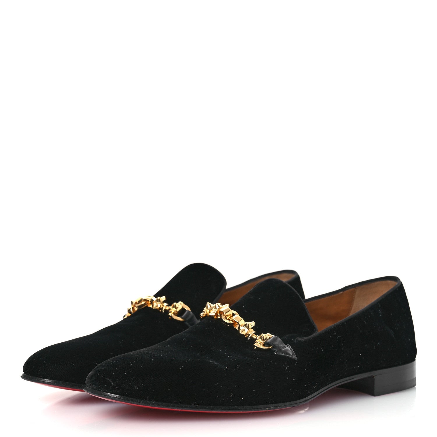 Christian Louboutin Velvet Mens Flat Loafers 42.5 Black 4 of 14