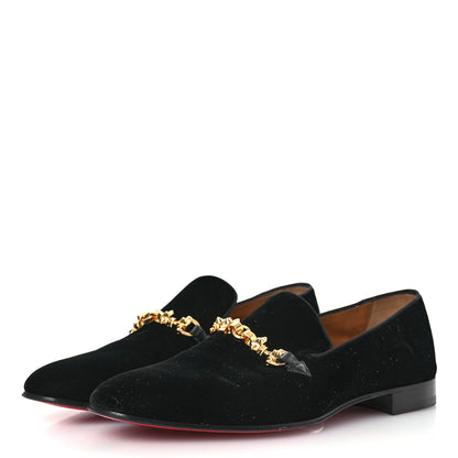 Christian Louboutin Velvet Mens Flat Loafers 42.5 Black 4 of 14