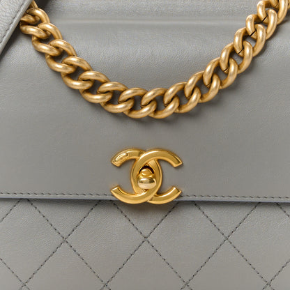 Chanel Lambskin Quilted Small Coco Lux Flap Grey 10 of 12