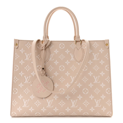 Louis Vuitton Empreinte Monogram Spring In The City Onthego MM Beige Pink Yellow 1 of 9