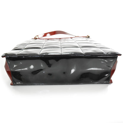 Chanel Patent Chocolate Bar Quilted Shoulder Bag Black and Red 3 of 9