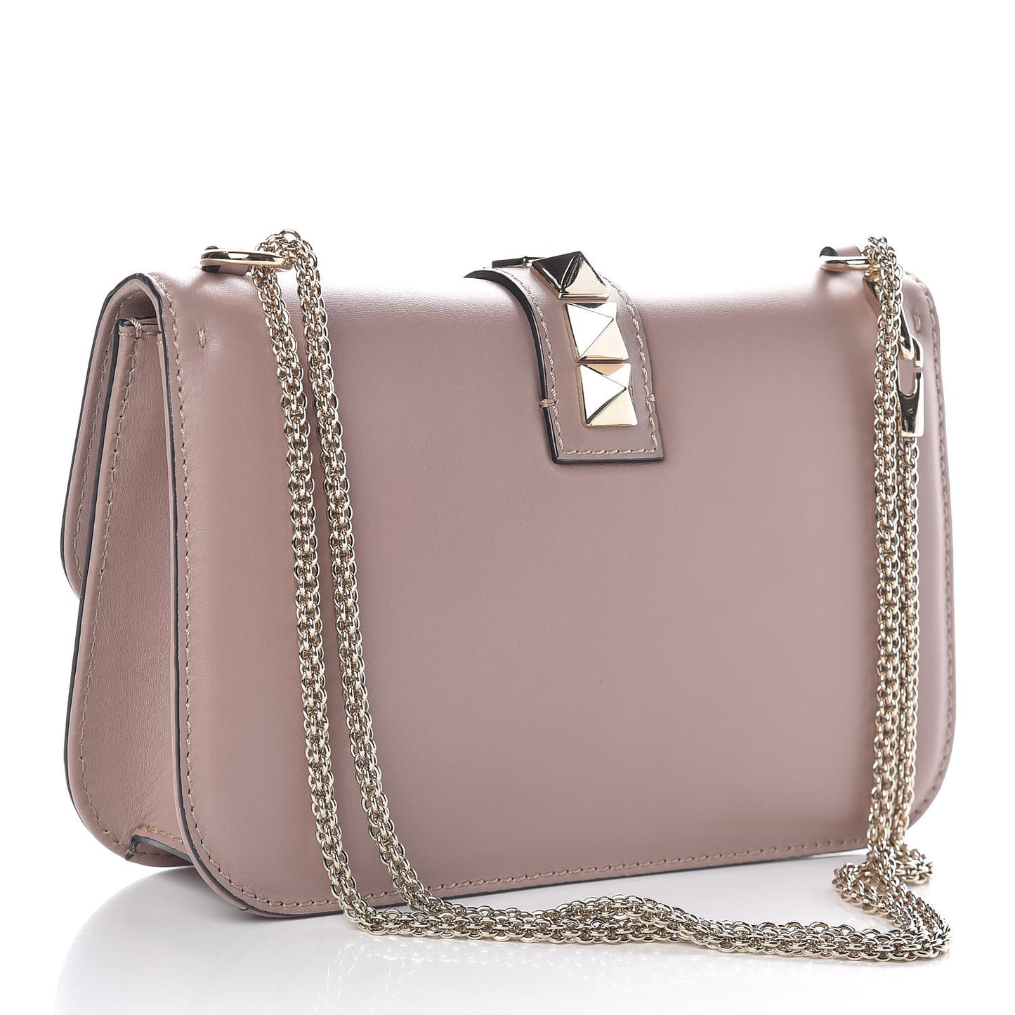 Vitello Medium Glam Lock Rockstud Flap Poudre