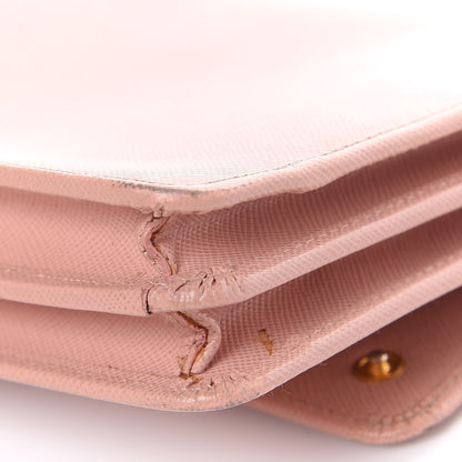 Prada Saffiano Metal Flap Wallet with Strap Orchidea 22 of 24