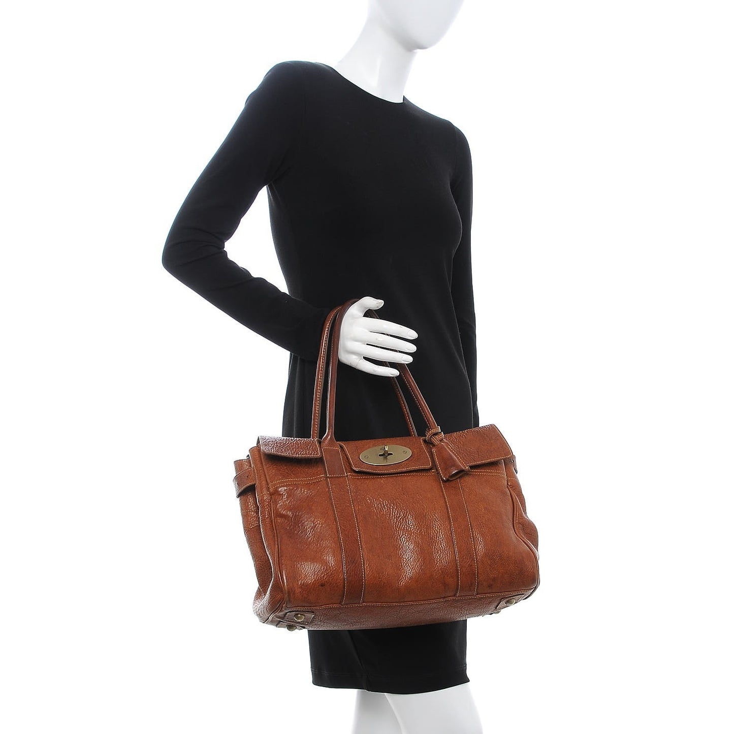 Grained Calfskin Bayswater Tote Oak