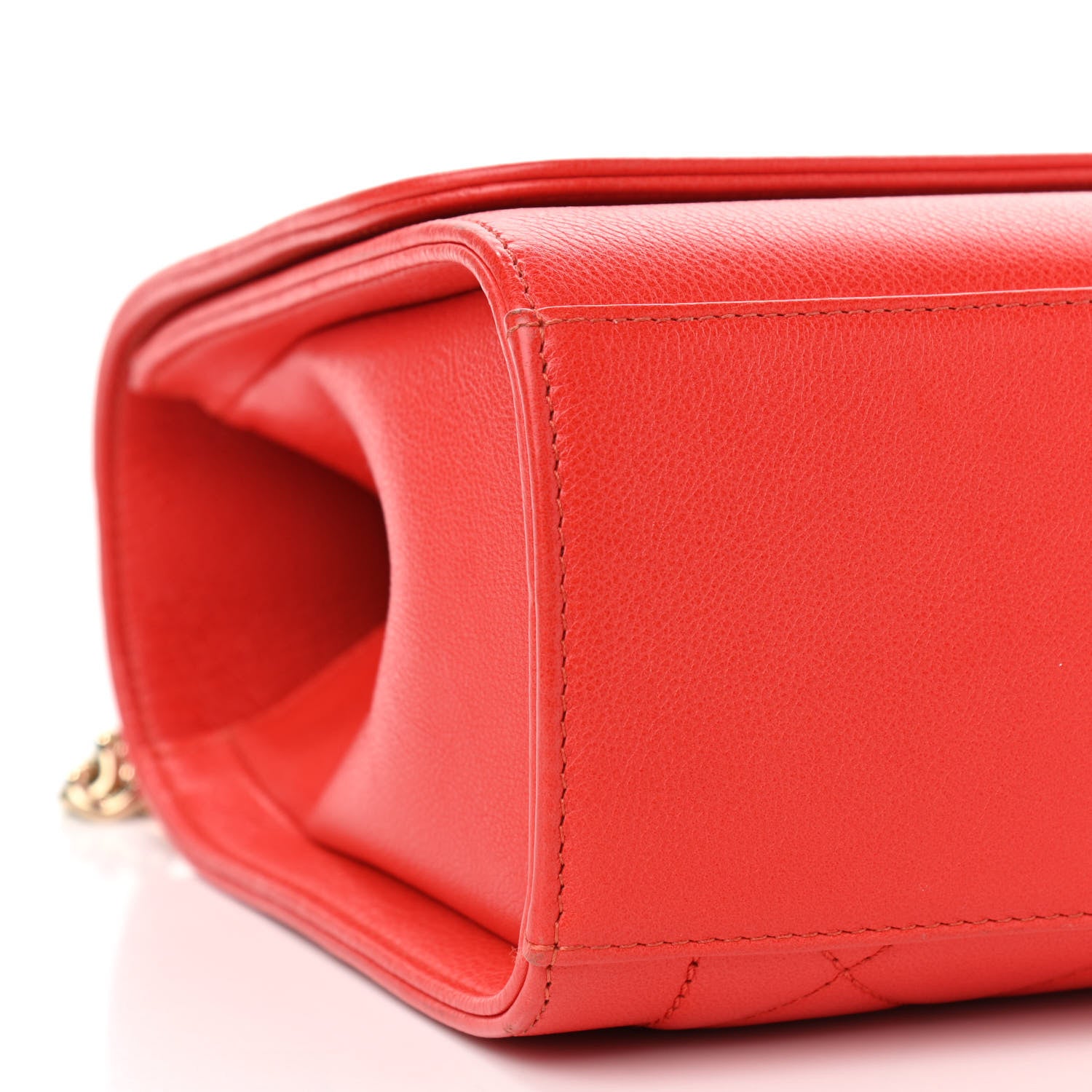 Chanel Grained Calfskin Quilted Large Label Click Flap Bag Red 9 of 14