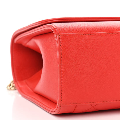 Chanel Grained Calfskin Quilted Large Label Click Flap Bag Red 9 of 14