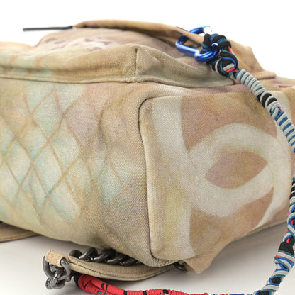 Chanel Graffiti Printed Canvas Medium Backpack Beige 7 of 10
