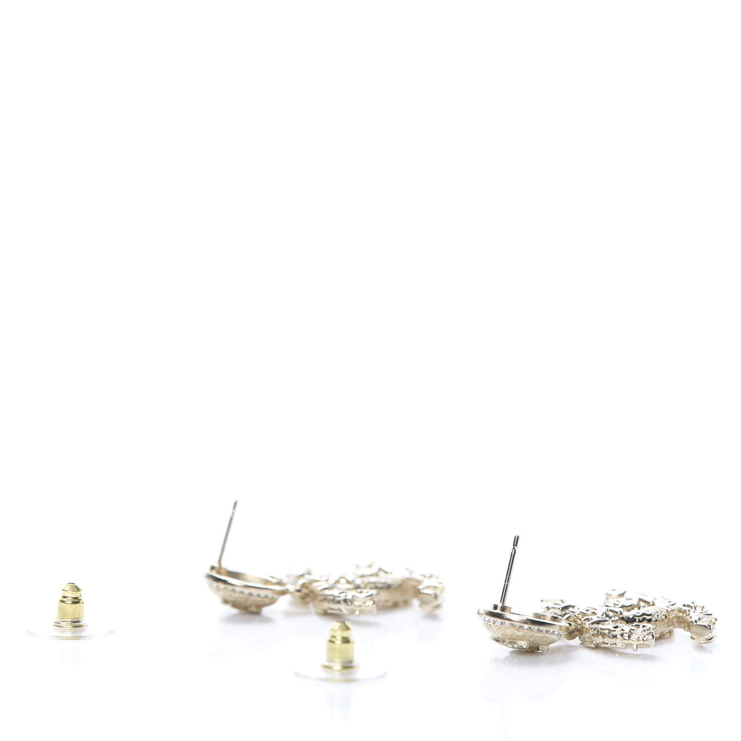 Crystal CC Drop Earrings Gold
