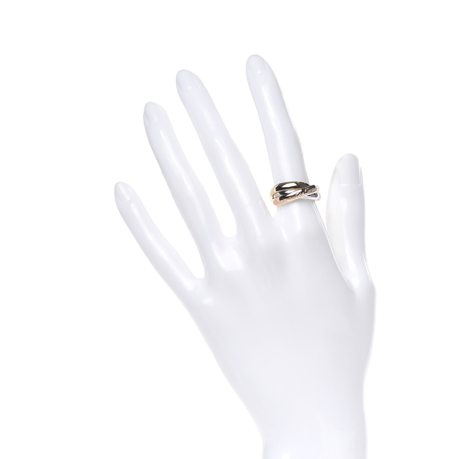 Cartier 18K Pink Yellow White Gold Classic Les Must De Trinity Ring 52 6 2 of 5