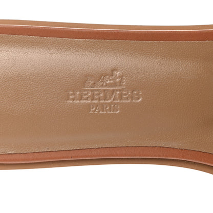 Hermes Box Calfskin Oran Sandals 37.5 Gold 7 of 10
