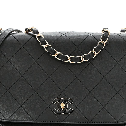 Chanel Calfskin Stitched Medium Covered CC Flap Bag Black 8 of 10