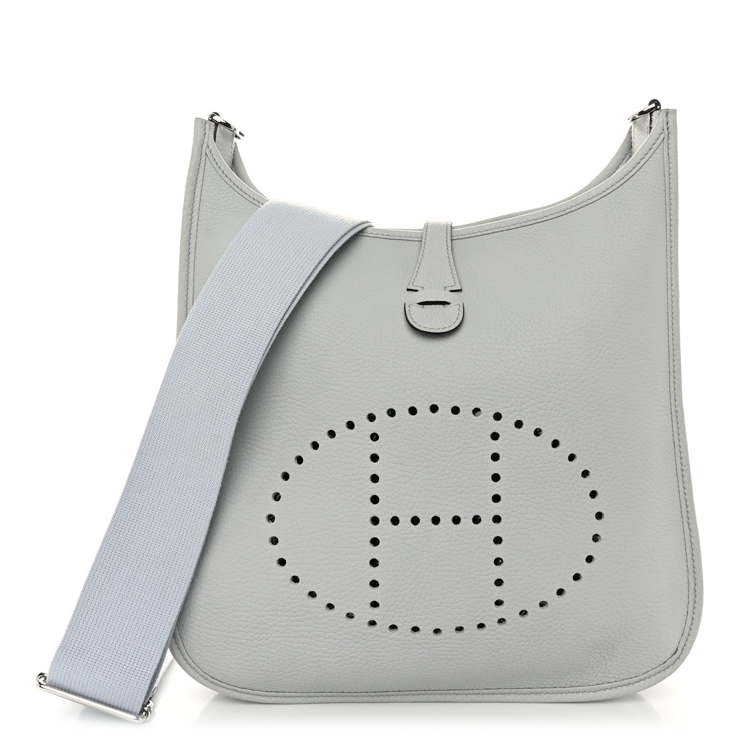 Hermes Taurillon Clemence Evelyne III PM Bleu Pale 1 of 11
