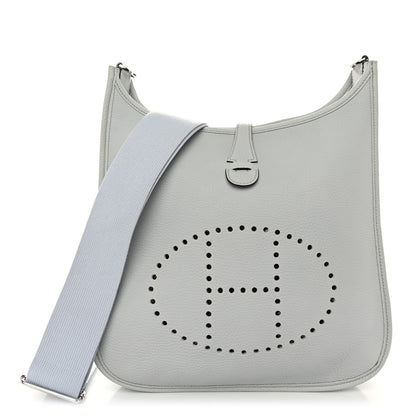 Hermes Taurillon Clemence Evelyne III PM Bleu Pale 1 of 11