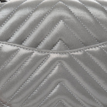 Chanel Iridescent Calfskin Chevron Quilted Mini Square Flap Silver 9 of 11